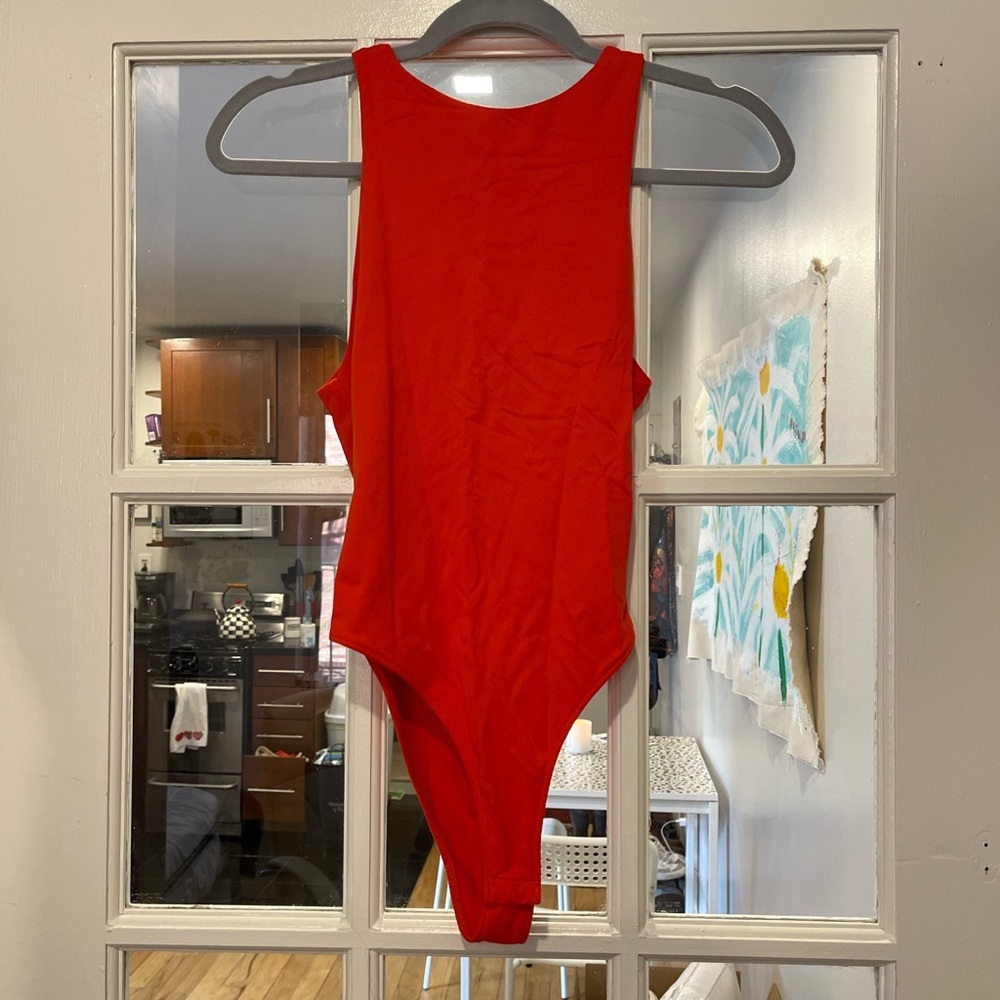 Zara Red Sleeveless Bodysuit
